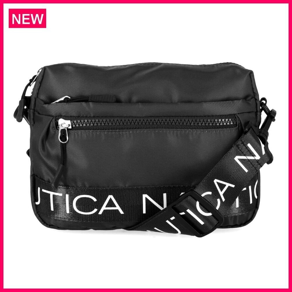 Adjustable Crossbody Bag with Zipper Pockets, Lightweight Nylon for Daily Use